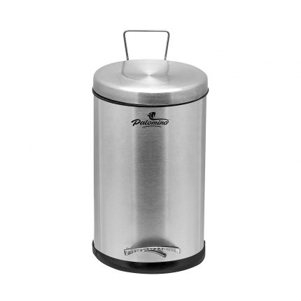 PALOMINO Stainless Steel Plain Pedal Dustbin/Plain Pedal Garbage Bin with Plastic Bucket - 7Liter